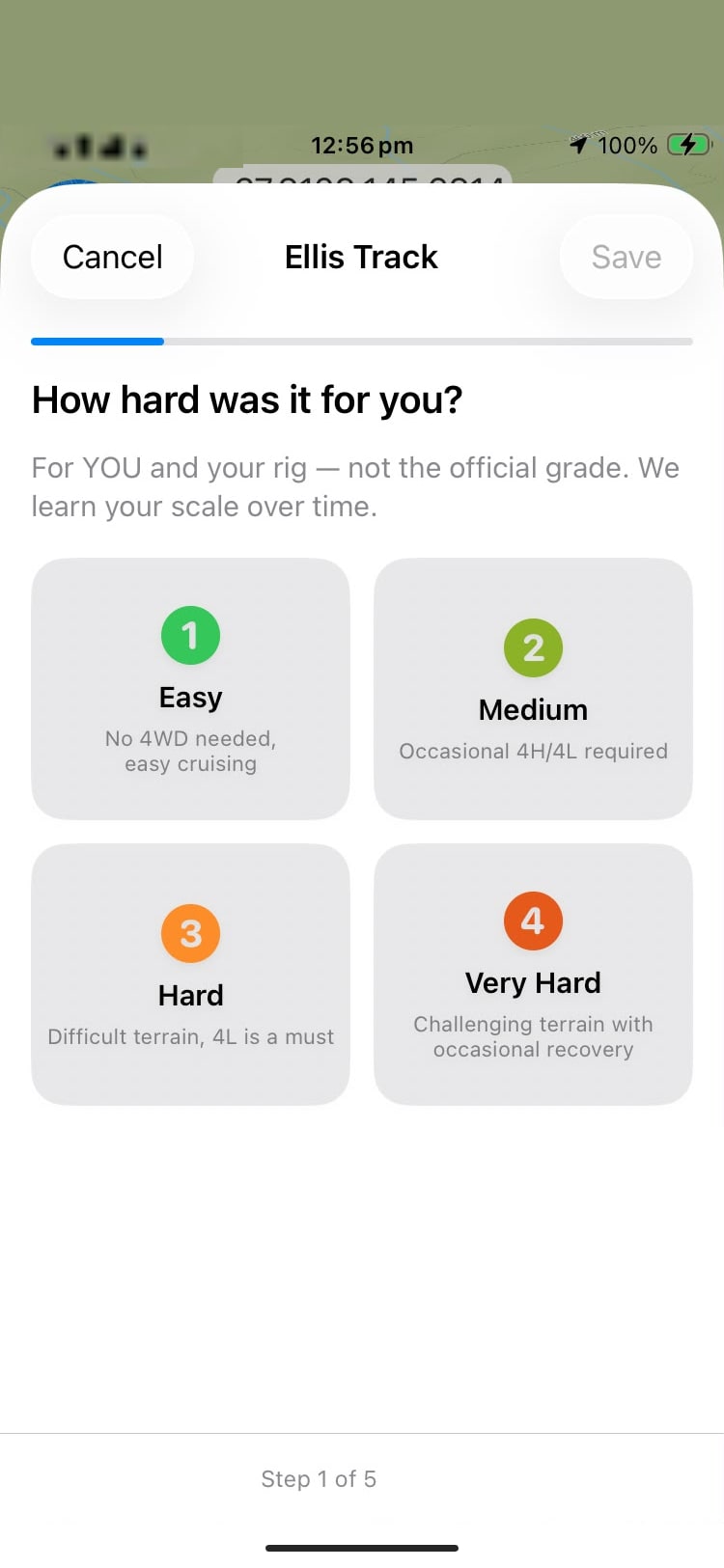 Step 1 — grade it for you and your rig, Easy to Extreme.